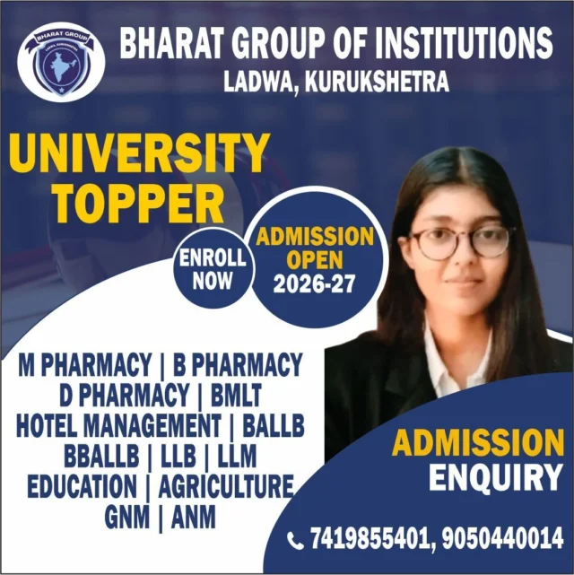 Bharat Group of Institutions open Admission Application for 2026-27 Session......