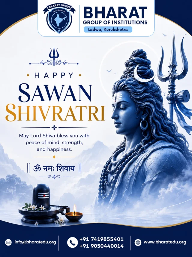 Har Har Mahadev! 
May the divine blessings of Lord Shiva fill your life with peace, strength, prosperity, and happiness. 
On this sacred occasion of Sawan Shivratri, may every prayer bring you closer to your dreams and every step be guided by positivity.
Wishing you and your family a blessed Sawan Shivratri! 

📍 Bharat Group of Institutions, Ladwa, Kurukshetra
📞 For admissions & enquiries, contact us today!
.
.
.
.
.
#sawanshivratri #college #careeropportunities #pharmacy #law