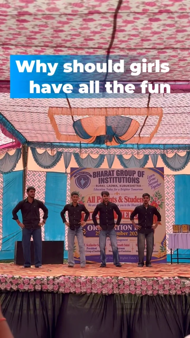Boys bringing the energy, confidence & swag to the stage! 🕺
When the beats drop, our boys know how to own the stage! A performance full of energy, talent and unstoppable enthusiasm.

Dance. Vibes. Confidence. Bharat Group of Institutions. 

#BharatGroupOfInstitutions #DancePerformance #CampusVibes #StudentTalent #BoysOnStage CollegeLife DanceVibes StudentLife UnstoppableEnergy