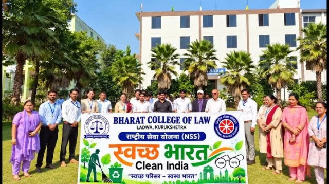 🧹 Clean Campus, Healthy Environment! 🌿
The NSS Unit of Bharat College of Law organized a Cleanliness Drive & Awareness Programme yesterday, inspiring students to maintain cleanliness, promote hygiene, and take responsibility for a healthier environment.
President Prof. Kailasho Saini Ji emphasized the importance of extracurricular activities in students’ overall growth. Chairman Sh. Om Nath Saini Ji provided valuable guidance, while Vice Chairman Sh. Bharat Saini Ji highlighted the importance of cleanliness and social responsibility.
Director Sh. Rubel Sharma Ji, Principal Dr. Anil Kumar, and all faculty and staff members encouraged students to actively participate in such meaningful initiatives.

Together, let’s build a cleaner campus and a more responsible society! 

Organized by: NSS Unit, Bharat College of Law

#lawcollege #nss #cleanlinessdrive #SwachhBharatAbhiyan #SocialResponsibility CampusActivities StudentDevelopment